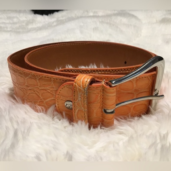 The Tailored Sportsman Accessories - The Tailored Sportsman Women’s Medium Leather Orange Western Belt M